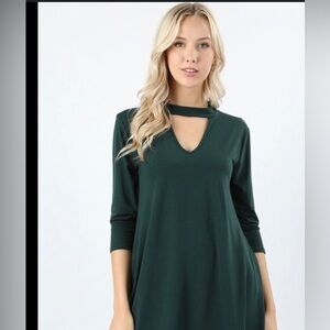Zenana Premium Women’s S Dressy Forest Green Blouse